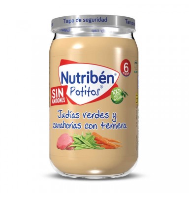 NUTRIBÉN POTITO TERNERA JUDIAS VERDES ZANAHORIA 6X235G