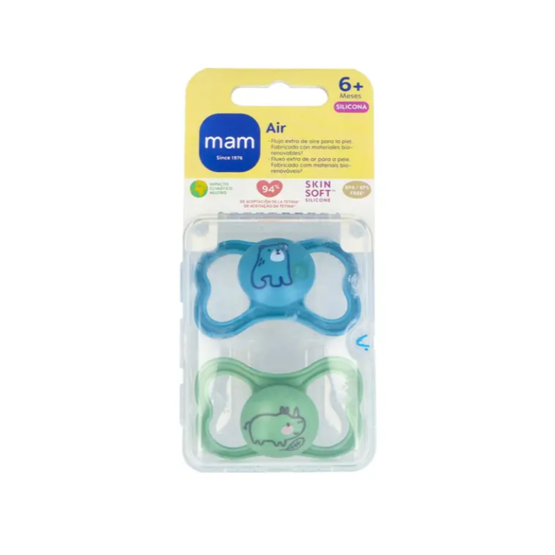 MAM AIR CHUPETE SILICONA FISIOLOGICO +6 MESES 2 UDS