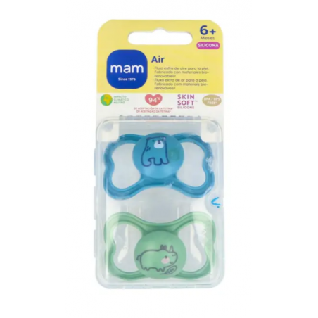  MAM AIR CHUPETE SILICONA FISIOLOGICO +6 MESES 2 UDS 