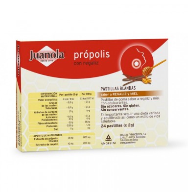 JUANOLA PROPOLIS CON REGALIZ 24 PASTILLAS BLANDAS