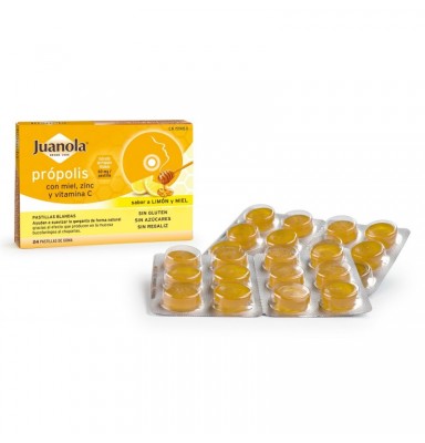 JUANOLA PROPOLIS MIEL ZINC VIT C 24 PLASTILLAS DE GOMA