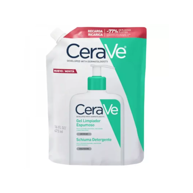 CERAVE LIMPIADOR ESPUMOSO 1 ENVASE 473 ML RECARGA