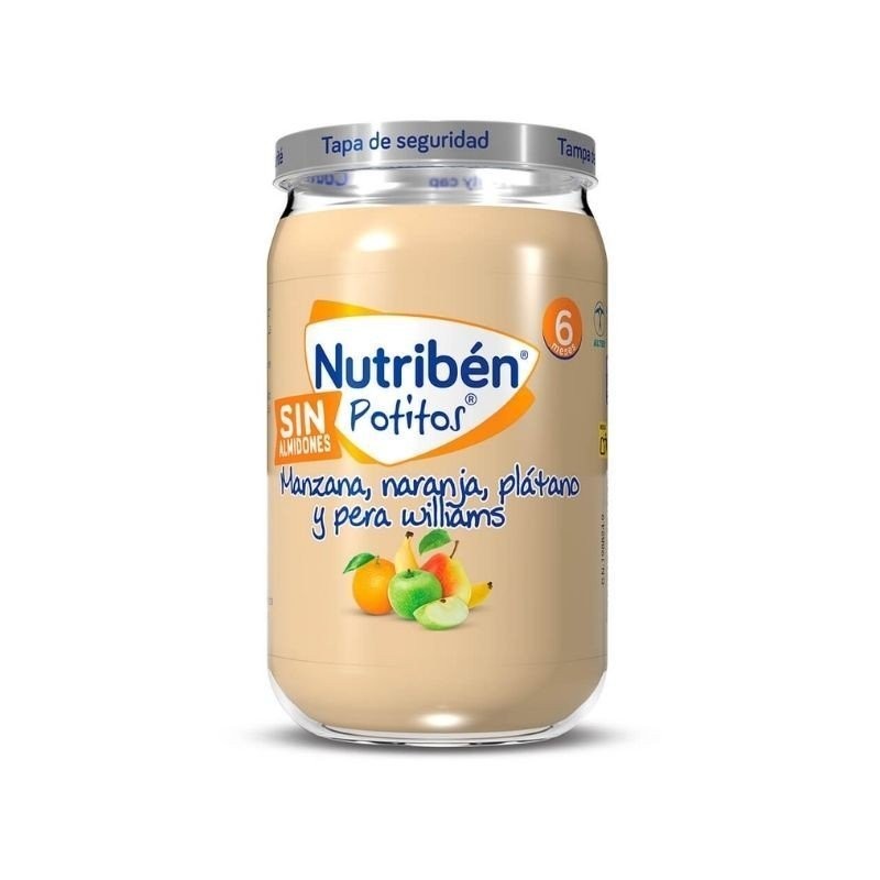 NUTRIBEN POTITOS MANZANA, NARANJA, PLATANO Y PERA WILLIANS 1 ENVASE 235 G