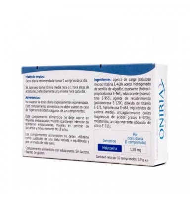 ONIRIA 30 COMPRIMIDOS RECUBIERTOS