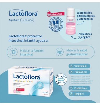 LACTOFLORA PROTECTOR INTESTINAL INFANTIL 10 VIALES SABOR FRESA