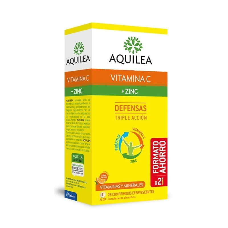 AQUILEA VITAMINA C + ZINC 28 COMPRIMIDOS EFERVESCENTES