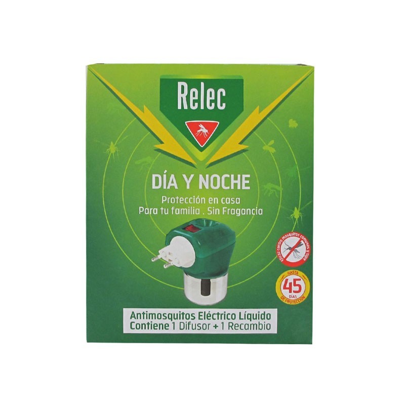 RELEC DIA Y NOCHE ANTIMOSQUITOS ELECTRICO LIQUIDO ON OFF 1 DIFUSOR + RECAMBIO