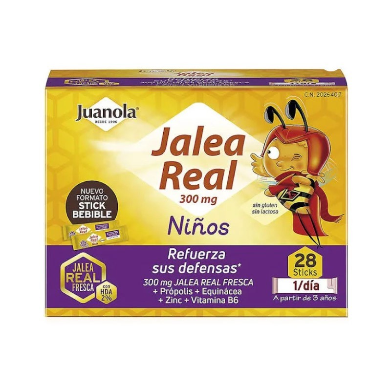JUANOLA JALEA REAL NIÑOS VITALIDAD Y DEFENSAS 28 SOBRES 10 ML