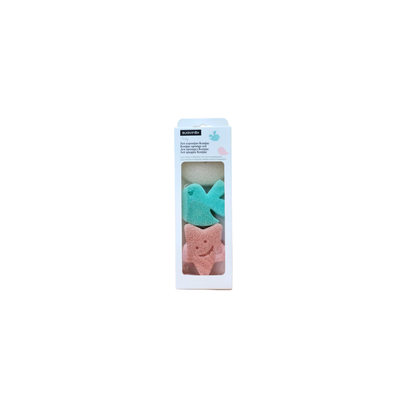 SUAVINEX ESPONJA BAÑO INFANTIL KONJAC BABY SET 3 UNIDADES