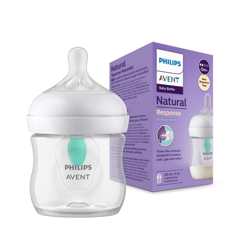 AVENT BIBERON ANTI-COLIC PHILIPS NATURAL RESPONSE + 0 MESES 1 UNIDAD 125 ML + 1 CHUPETE 0 - 6 MESES