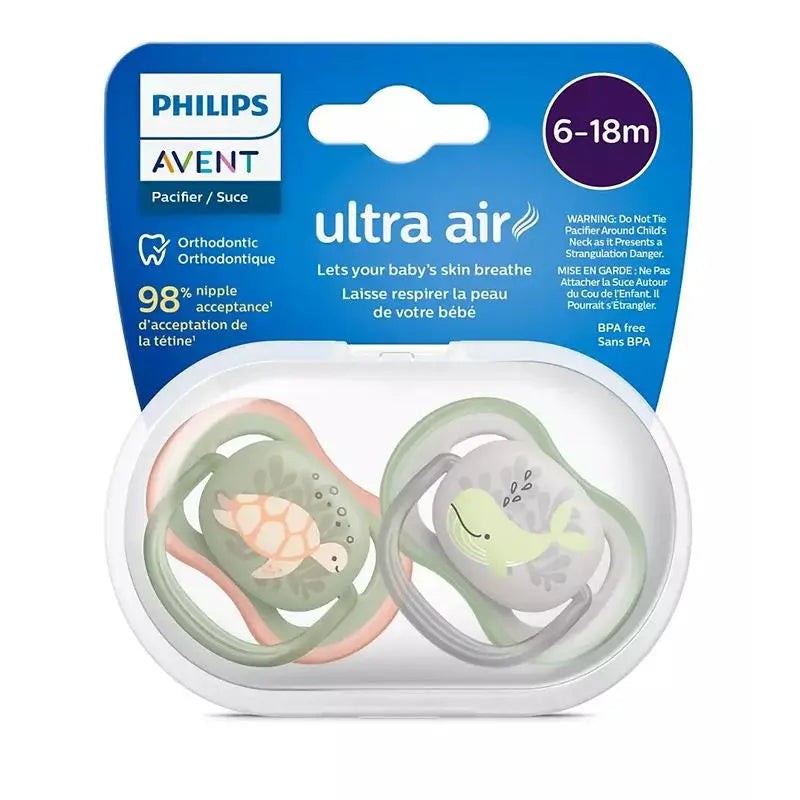 CHUPETE SILICONA PHILIPS AVENT ULTRA AIR 6 - 18 MESES 2 UNIDADES NIÑA