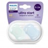 AVENT CHUPETE SILICONA PHILIPS ULTRA START 0-2 MESES 2 UNIDADES NIÑO