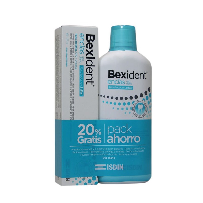 BEXIDENT PACK ENCIAS USO DIARIO TRICLOSAN COLUTORIO 500ML +PASTA 125ML