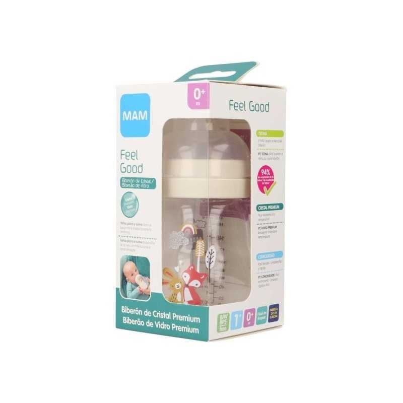 MAM BIBERON CRISTAL FEEL GOOD +0 MESES ROSA 170 ML