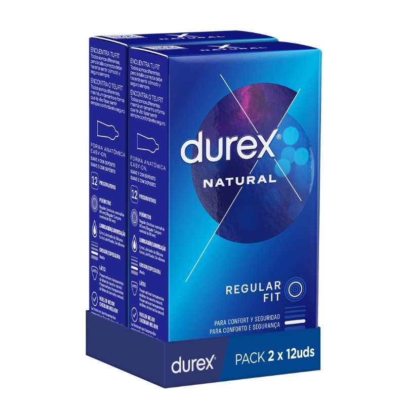DUREX NATURAL PLUS DUPLO 12 UD 2 UD 50 %