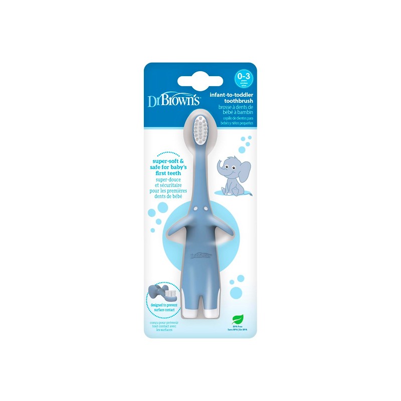 DR BROWNS CEPILLO DIENTES 0-3 ELEFANTE AZUL