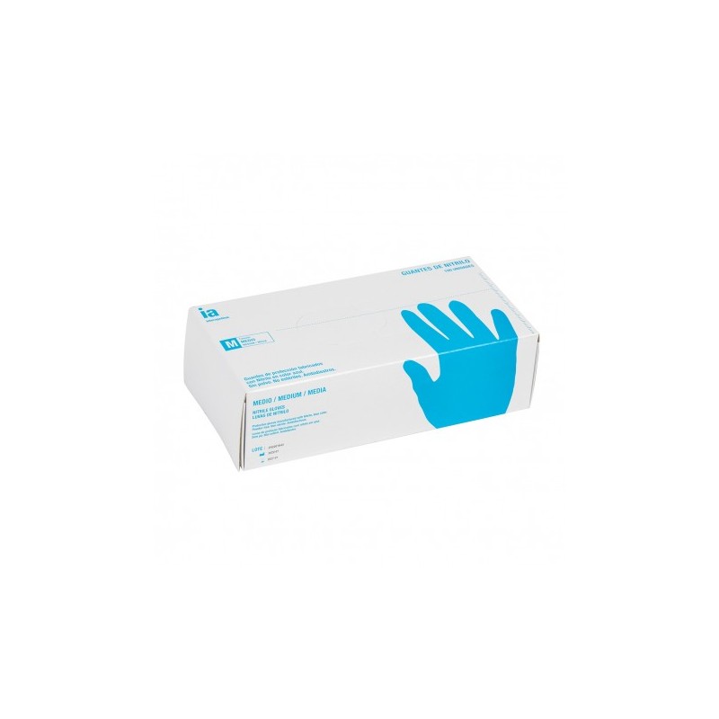 INTERAPOTHEK GUANTES DE NITRILO SIN POLVO TALLA M 100 UNIDADES
