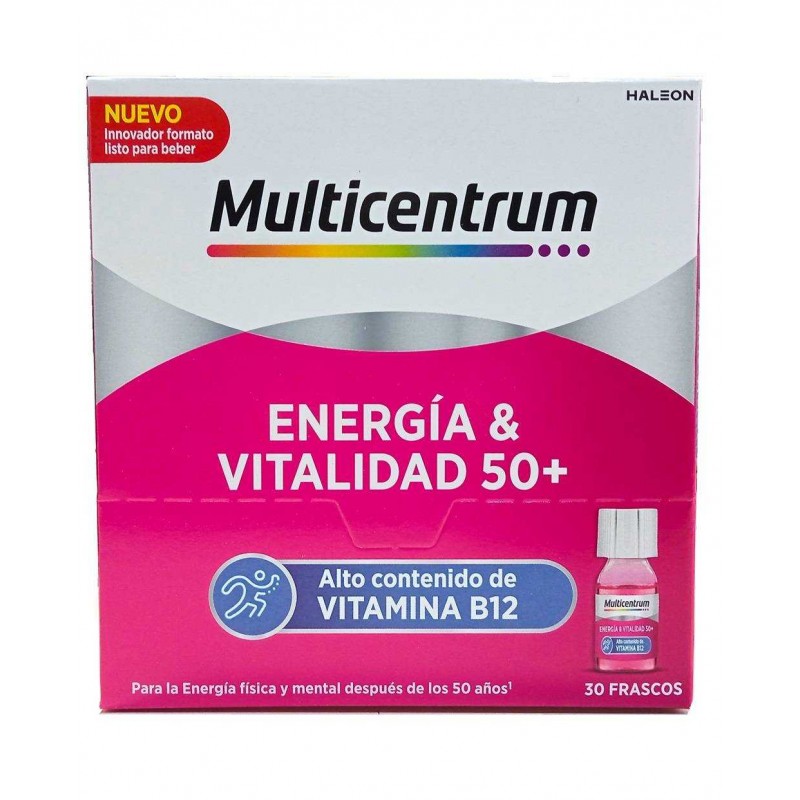 MULTICENTRUM ENERGIA & VITALIDAD 50+ 30 FRASCOS 7 ML SABOR FRAMBUESA