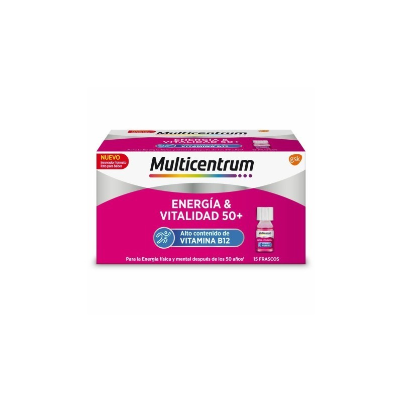 MULTICENTRUM ENERGIA & VITALIDAD 50+ 15 FRASCOS 7 ML SABOR FRAMBUESA