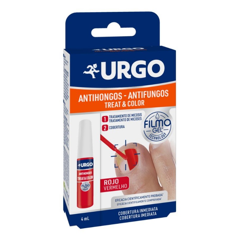 URGO TREAT & COLOR ANTIHONGOS FRASCO 4 ML COLOR ROJO