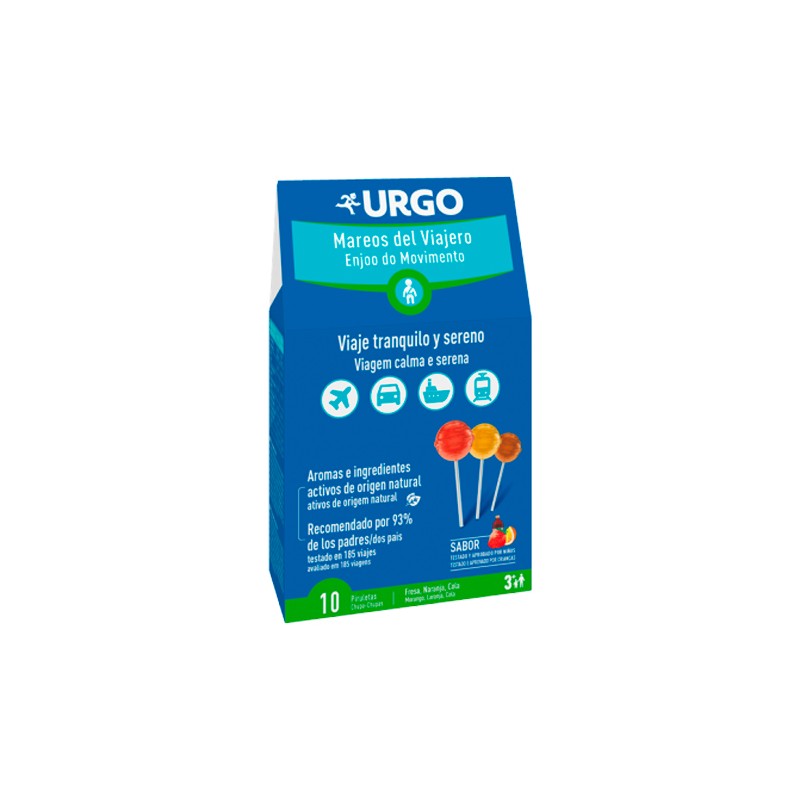 URGO MAREOS DEL VIAJERO 10 PIRULETAS