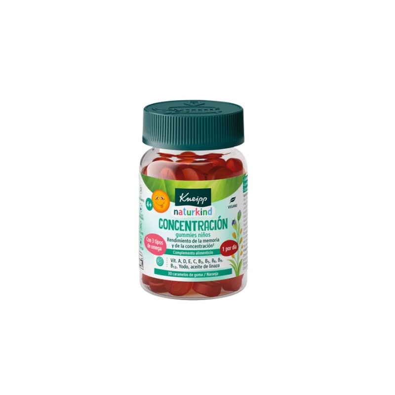 KNEIPP GUMMIES NIÑOS CONCENTRACION 30 CARAMELOS DE GOMA SABOR NARANJA