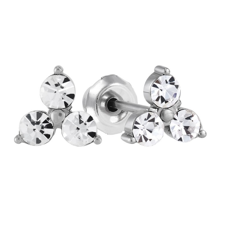 PRIM INVERNESS PENDIENTE ACERO INOXIDABLE 1217C TRIO HOJAS CRISTAL NATURAL 7 MM