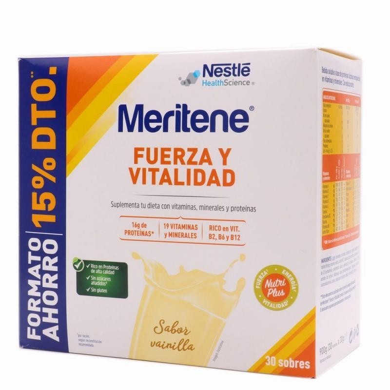 MERITENE VAINILLA PACK 30 SOBRES X 30 GR 900G