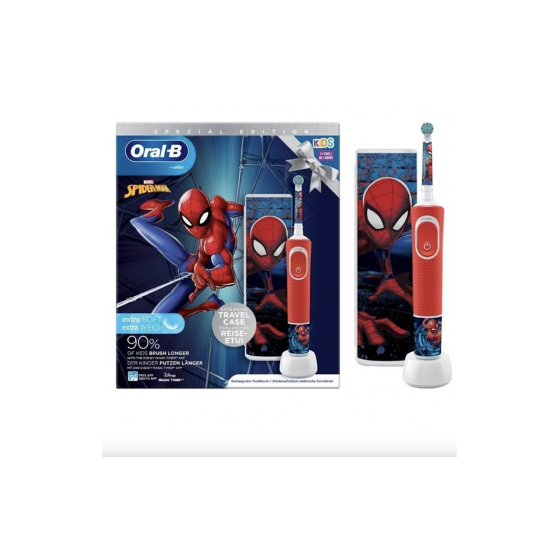 ORAL-B CEPILLO ELECTRICO RECARGABLE INF KIDS SPIDERMAN ESTUCHE DE VIAJE