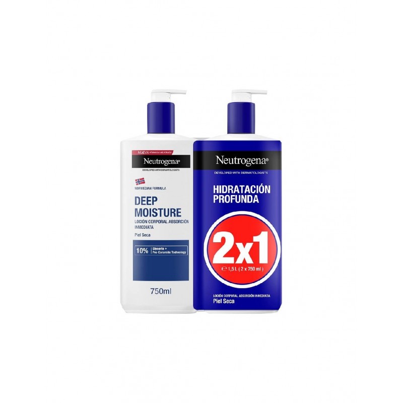 NEUTROGENA HIDRATACION PROFUNDA RAPIDA ABSORCION PIEL SECA LOCION CORPORAL  2X1 750 ML