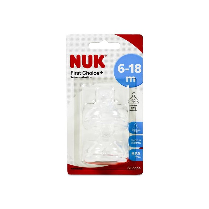 TETINA NUK FC+2XL SILIC 6-18M 2 UDS