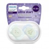 AVENT CHUPETE SILICONA PHILIPS ULTRA START NOCTURNO 0-2 MESES 2 UNIDADES NIÑO