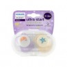 AVENT CHUPETE SILICONA PHILIPS ULTRA START NOCTURNO 0-2 MESES 2 UNIDADES NIÑA