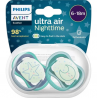 CHUPETE SILICONA PHILIPS AVENT ULTRA AIR NOCTURNO 6 - 18 MESES 2 UNIDADES NIÑO