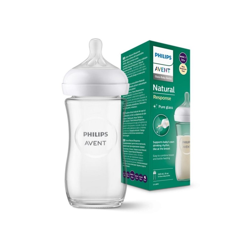 PHILIPS AVENT NATURAL BIBERON ANTI-COLIC CRISTAL RESPONSE + 1 MES 1 UNIDAD 240 ML