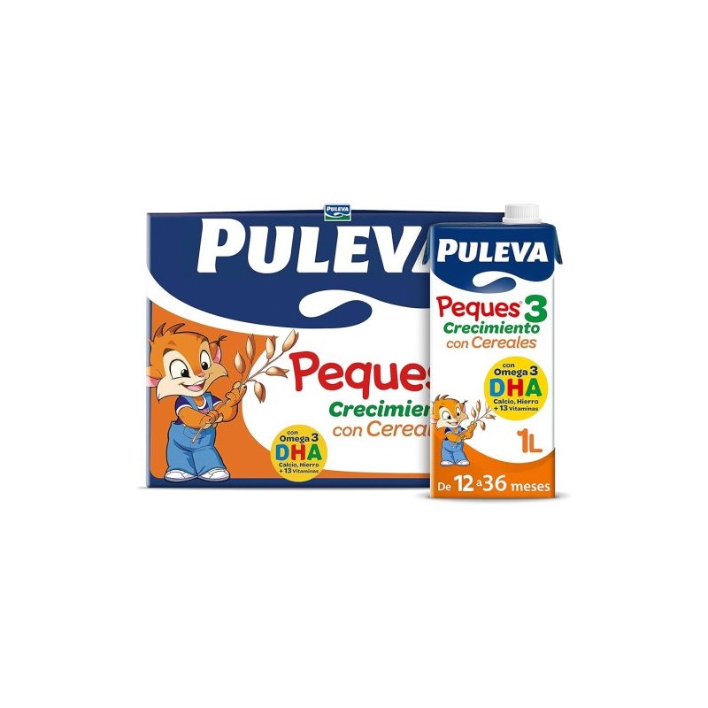 PULEVA PEQUES 3 CRECIMIENTO CON CEREALES 6 BRIKS 1000 ML