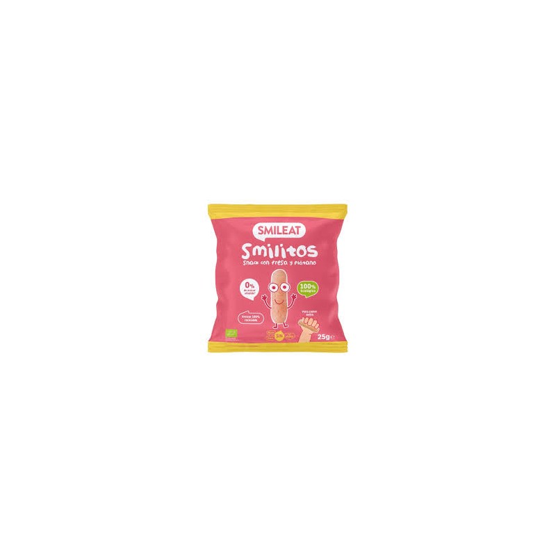 SMILITOS SNACK ECO SMILEAT BOLSA 25 G CON FRESA Y PLATANO