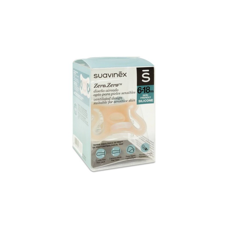 SUAVINEX CHUPETE SILICONA FISIOLOGICO ZERO-ZERO 6 - 18 MESES 1 UNIDAD