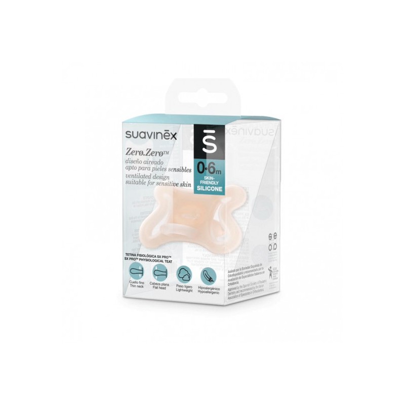 SUAVINEX CHUPETE SILICONA FISIOLOGICO ZERO-ZERO 0 - 6 MESES 1 UNIDAD