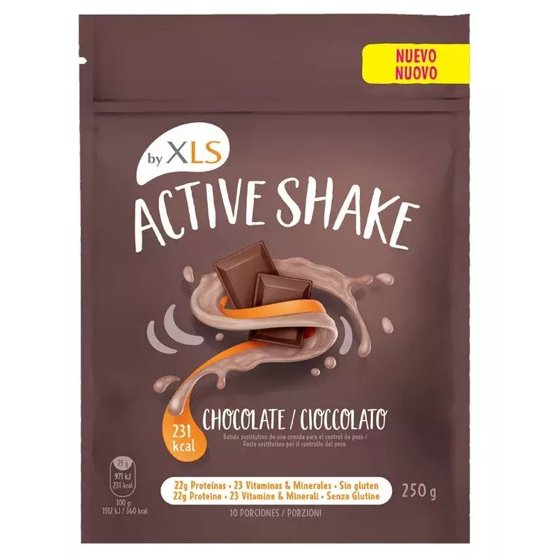 XLS ACTIVE SHAKE BY  BATIDO SUSTITUTIVO POLVO 250 G SABOR CHOCOLATE