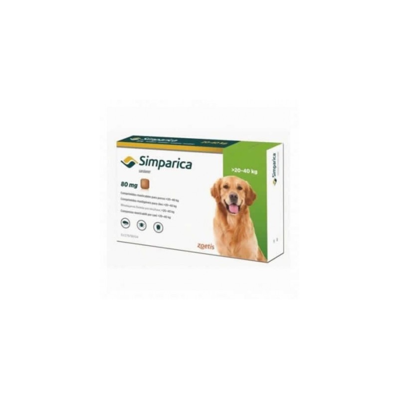 Simparica 80 mg 3 Comprimidos 20-40 kg