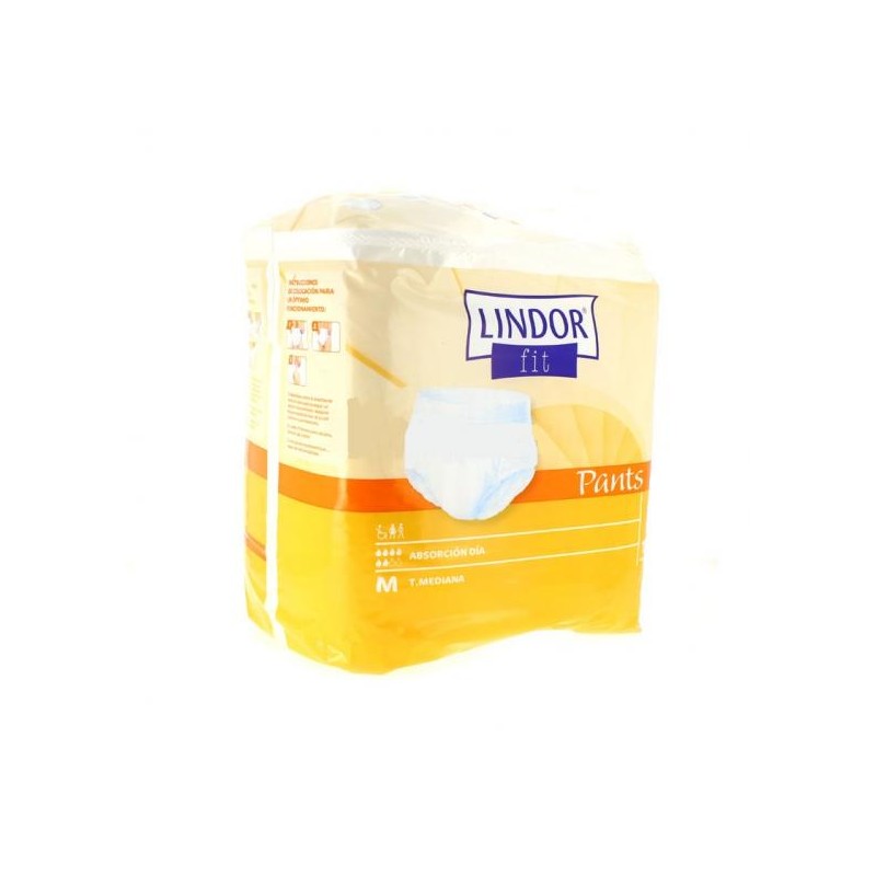 ABSORBENTE INCONTINENCIA ORINA DIA ANATOMICO LINDOR FIT PANTS 60 UNIDADES TALLA MEDIANA