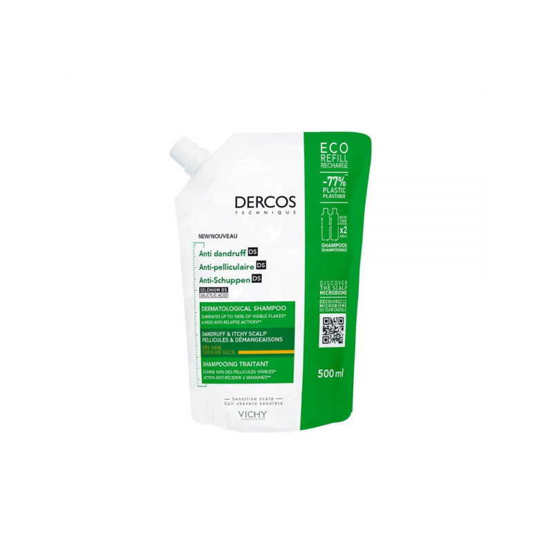 DERCOS CHAMPU ANTICASPA DS CABELLO SECO REFILL 390 ML