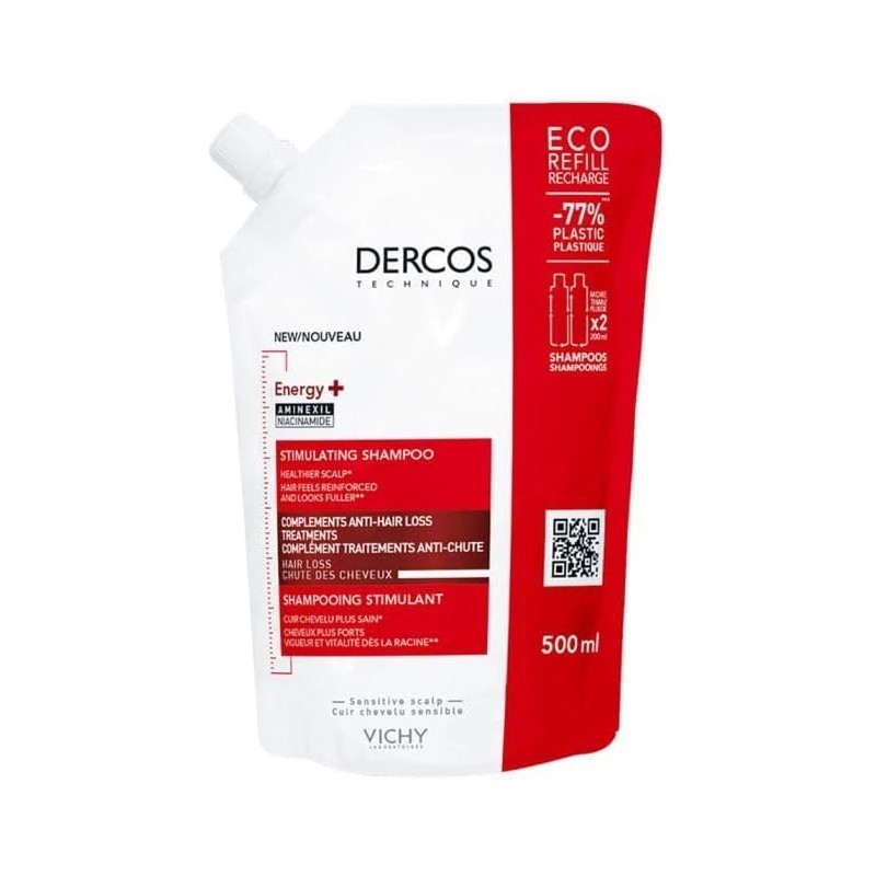 DERCOS CHAMPU ENERGY+ESTIMULANTE  REFILL 500 ML