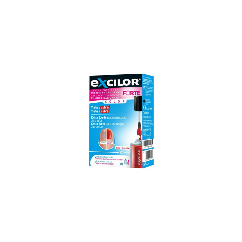 EXCILOR FORTE + ESMALTE COSMETICO 1 FRASCO 30 ML COLOR ROJO + 1 ENVASE 8 ML COLOR ROJO
