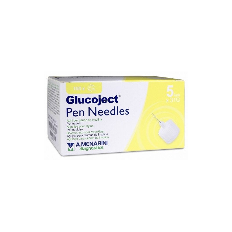 GLUCOJECT PEN NEEDLES 31 G 5 MM 100 AGUJAS
