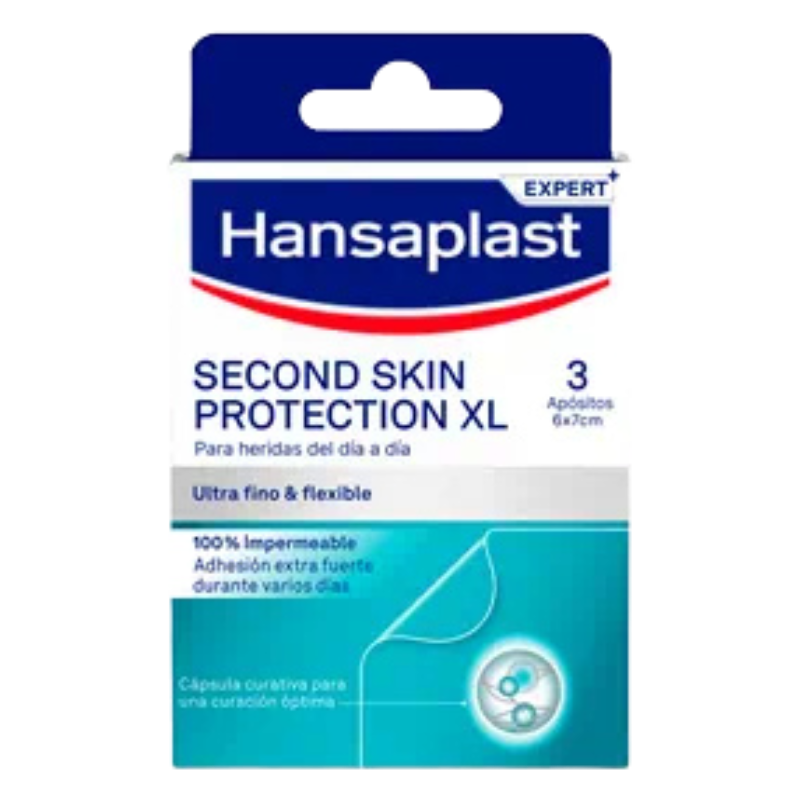 HANSAPLAST SECOND SKIN PROTECTION 3 PARCHES 7 CM X 6 CM
