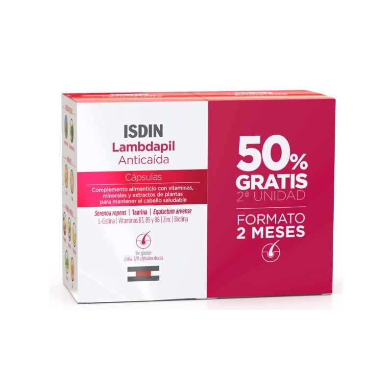 LAMBDAPIL ANTICAIDA PACK DOS MESES 50% SEGUNDA UNIDAD 120 CAPSULAS