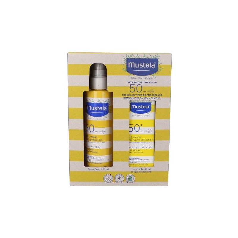 MUSTELA KIT PROTECCIÓN SOLAR SPF50+ SPRAY 200 ML + LECHE SOLAR 40 ML