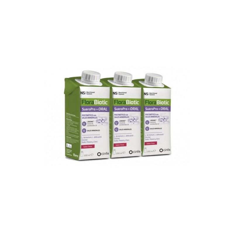 NS FLORABIOTIC SUEROPRO+ ORAL 3 ENVASES 200 ML SABOR FRESA
